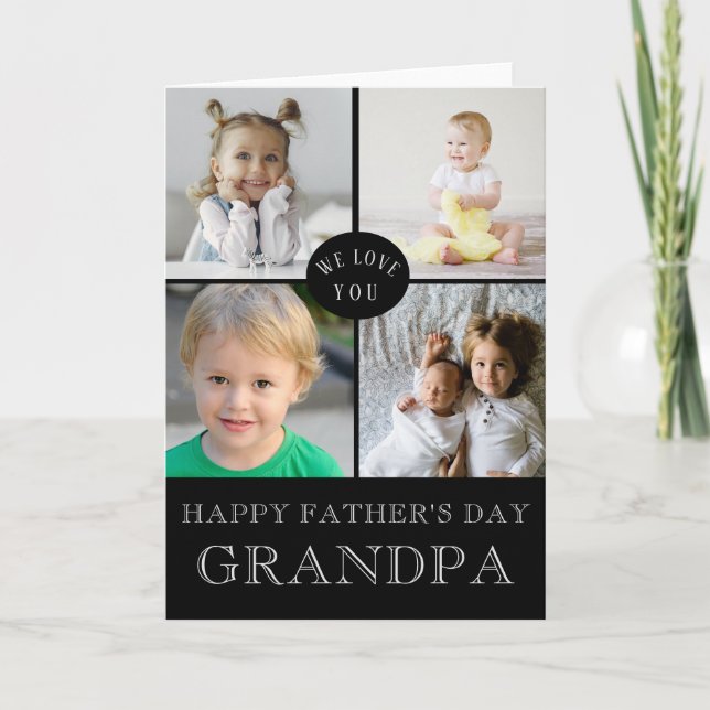Happy Father's Day Grandpa  Photo Collage   Card (Front)
