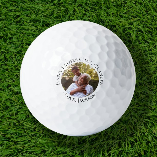 Happy Father's Day Grandpa Photo Golf Balls (Creator Uploaded)