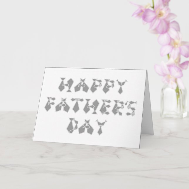 Happy Father's Day Gray Filled In Tie Font Letters Card (Orchid)