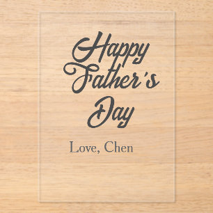 Happy father's day gray name love best Daddy ever  Acrylic Invitations