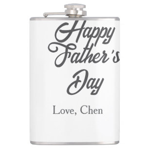 Happy father's day gray name love best Daddy ever Flask