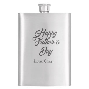 Happy father's day gray name love best Daddy ever  Flask
