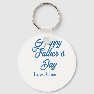 Happy father's day gray name love best Daddy ever Keychain