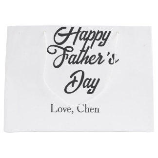 Happy father's day gray name love best Daddy ever Large Gift Bag