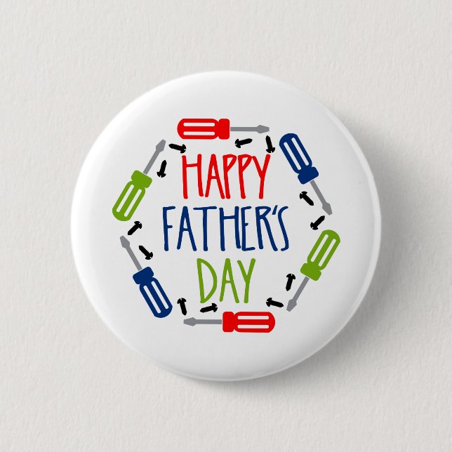 Happy Fathers Day Greatest Dad Gift Button (Front)