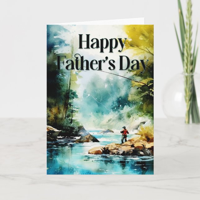 Happy Father's Day Greeting Card - Fly Fishing (Front)