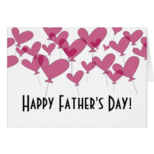 Happy Fathers Day greeting card with hearts