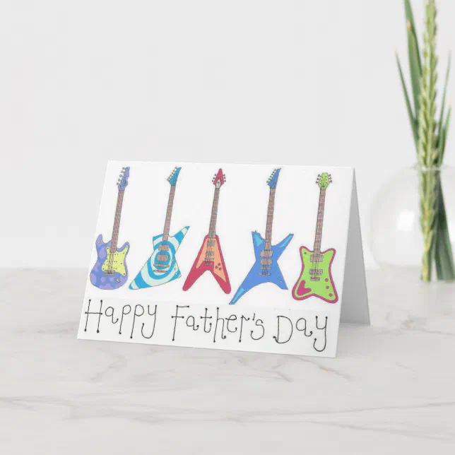 Happy Father's Day Guitar Card | Zazzle