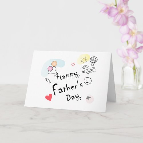 Happy Fathers Day Hand Drawn Card