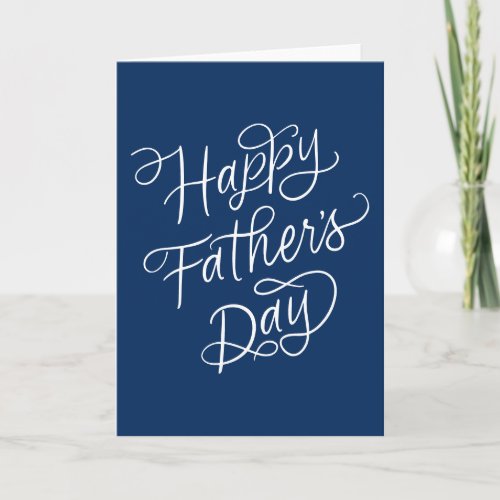 Happy Fathers Day Handlettering Photo Custom Color Card
