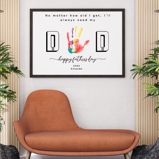 Happy Father's Day Handprint flower Art Poster (Creator Uploaded)