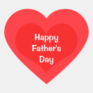 Happy Fathers Day Heart Red White Custom Colorful  Heart Sticker