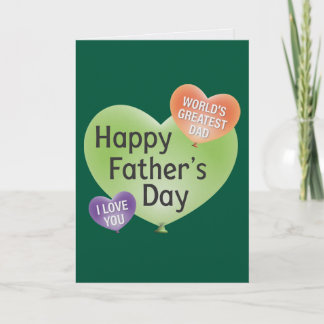 Happy Father's Day Hearts Greeting Card
