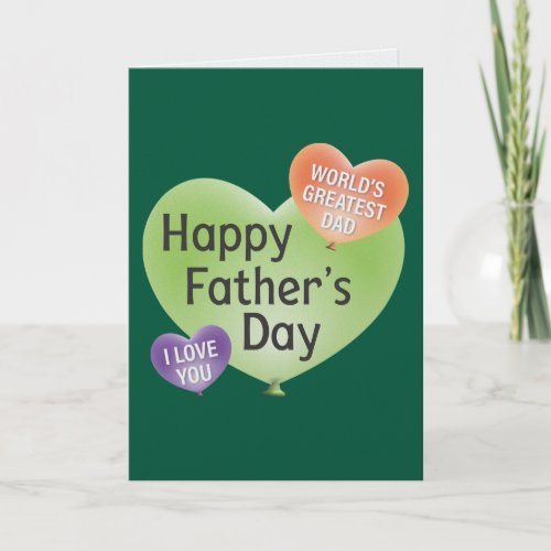 Happy Father's Day Hearts Greeting Card