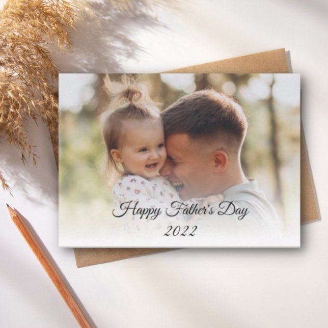 happy fathers day  holiday photo modern budget note card (Creator Uploaded)
