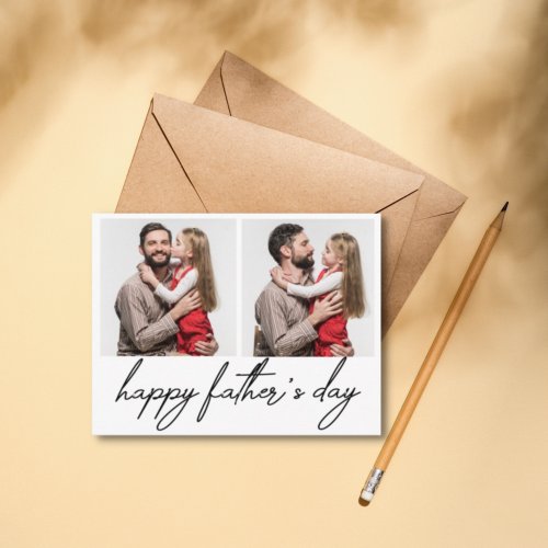 happy fathers dayholiday two photos collage postcard