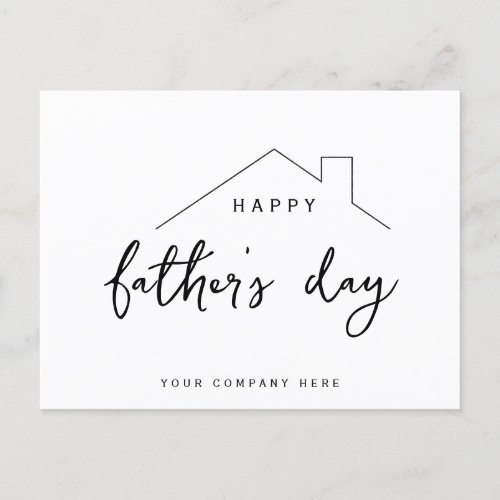 Happy Fathers Day House Realty Postcard