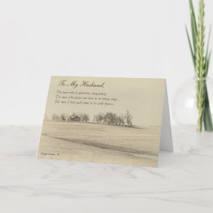Happy Father's Day Husband, Prairie Home Sepia #4H Card