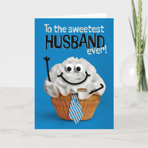 Happy Fathers Day Husband Sweetest Cupcake Holiday Card