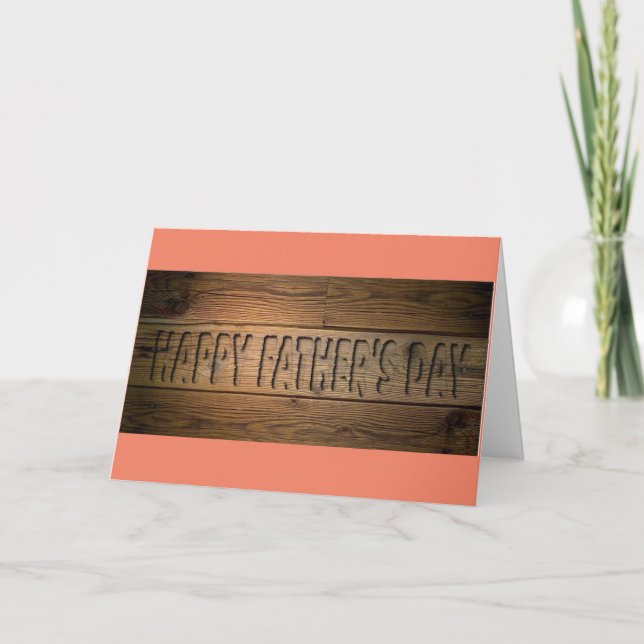 Happy Father's Day In Wood Card (Front)
