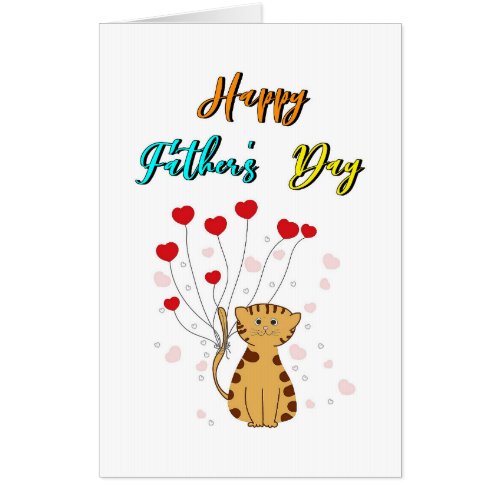 Happy Fathers Day Kitty Dad Daddy Gift Cat Father Card