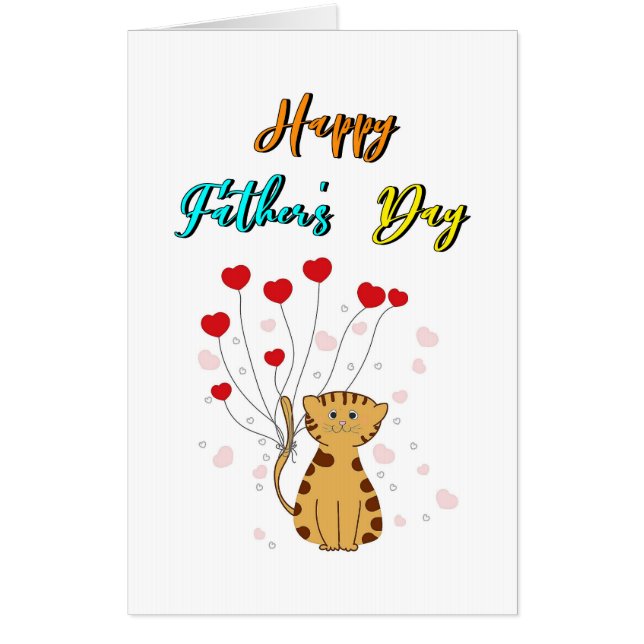 Happy Father's Day Kitty Dad Daddy Gift Cat Father Card (Front)