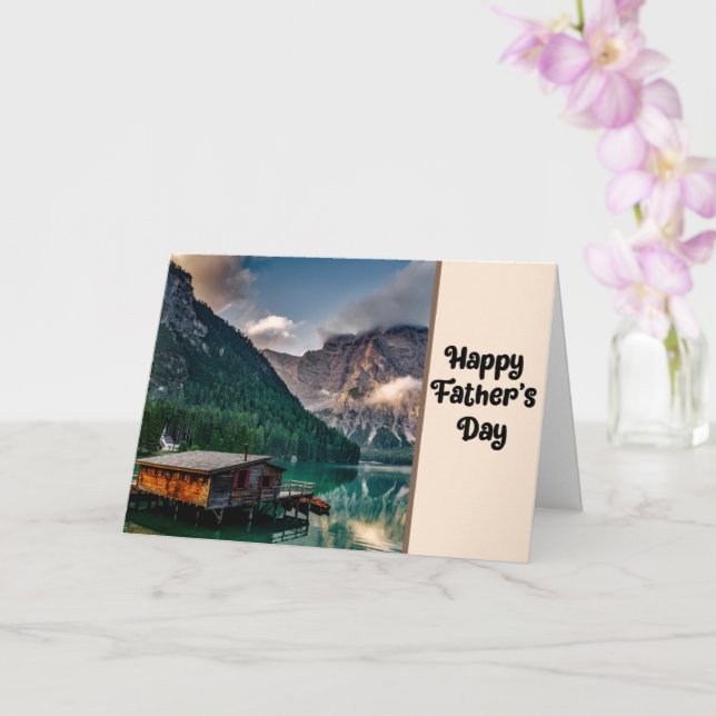 Happy Father's Day Lake Scene Card (Orchid)