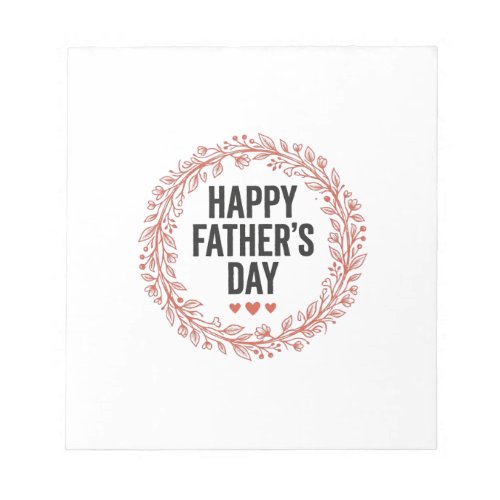 Happy Fathers Day Leaf Wreath Vintage Shirt Design Notepad