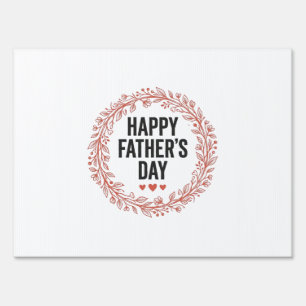 Happy Fathers Day Leaf Wreath Vintage Shirt Design Sign