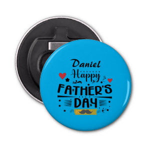 Happy Father's Day Leaping Frogs Hearts Moustache  Bottle Opener