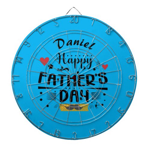Happy Fathers Day Leaping Frogs Hearts Moustache  Dart Board