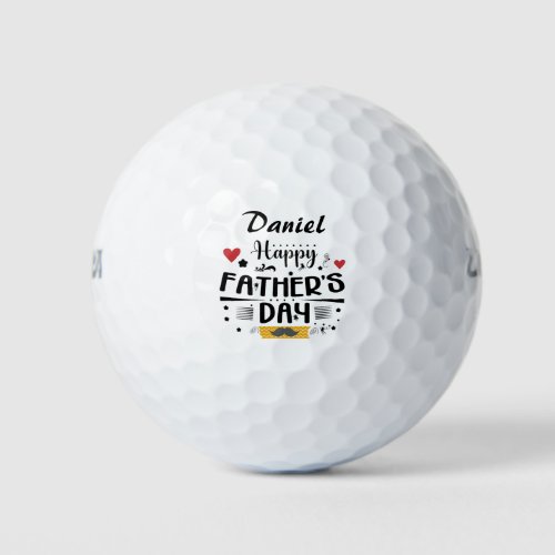 Happy Fathers Day Leaping Frogs Hearts Moustache  Golf Balls