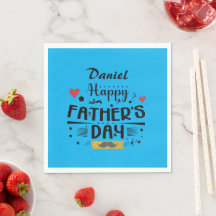 Happy Father's Day Leaping Frogs Hearts Moustache 