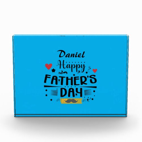 Happy Fathers Day Leaping Frogs Hearts Moustache  Photo Block