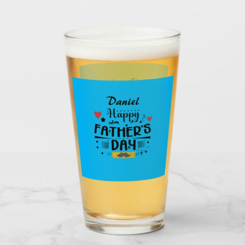 Happy Fathers Day Leaping Frogs Hearts Mustache  Glass