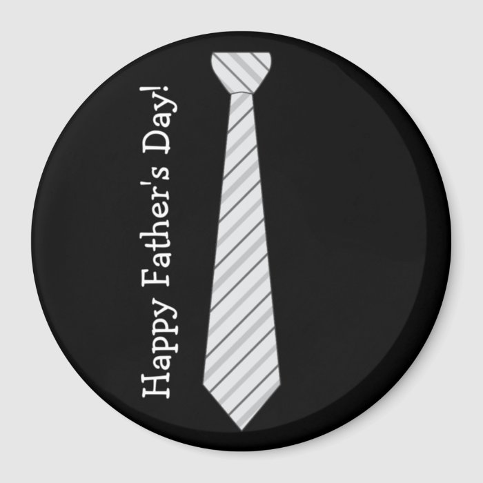 Happy Father's Day Light Gray Stripes Fake Tie Refrigerator Magnet