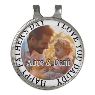 Happy Father's Day Love You Daddy Photo Golf Hat Clip