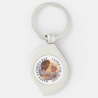 Happy Father's Day Love You Daddy Photo Keychain