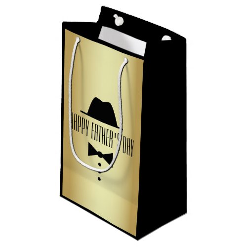 Happy Fathers Day Luxury Gold Small Gift Bag