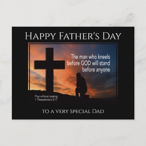 Happy Fathers Day MAN WHO KNEELS BEFORE GOD Postcard