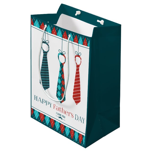 Happy Father's Day Medium Gift Bag (Front Angled)