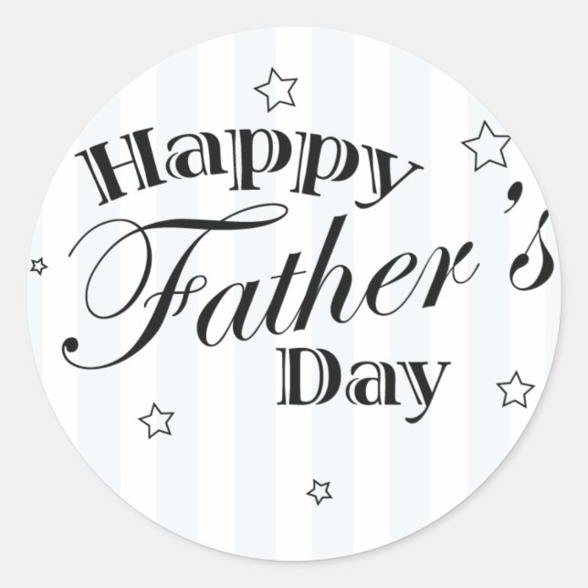 Happy Father's Day Message Classic Round Sticker (Front)