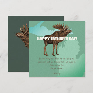 Happy Father's Day Michigan Moose  Invitation