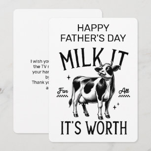 Happy Father's Day Milk It For All It's Worth Note Card