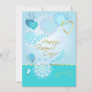 Happy Father's Day! Modern blue color Thank You Card