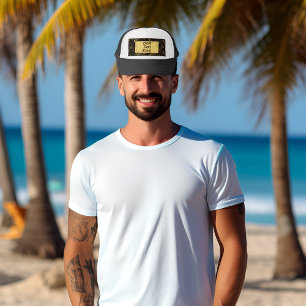 Happy Fathers Day Modern Calligraphy Leafy Swirls Trucker Hat