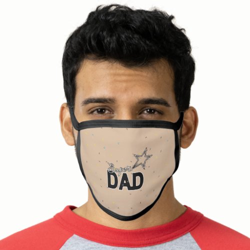 Happy Fathers Day Modern Design SUPER DAD Face Mask