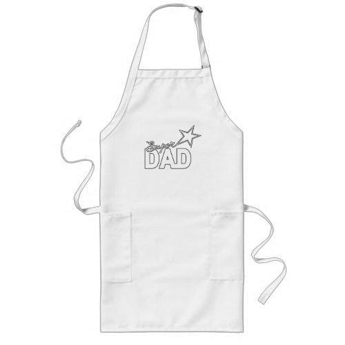 Happy Fathers Day Modern Design SUPER DAD Long Apron