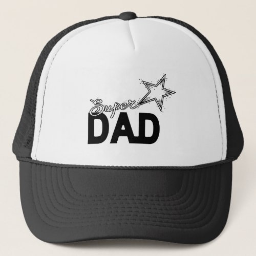 Happy Fathers Day Modern Design SUPER DAD star Trucker Hat