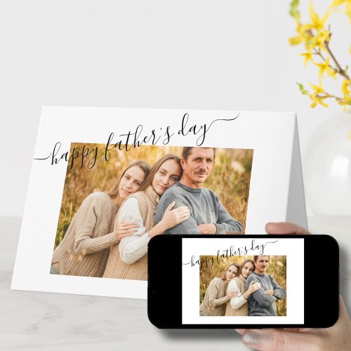 Happy Fathers Day Modern Minimalist Photo  Card